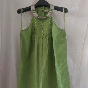 Green Silk Michael Kors Sleeveless Blouse
